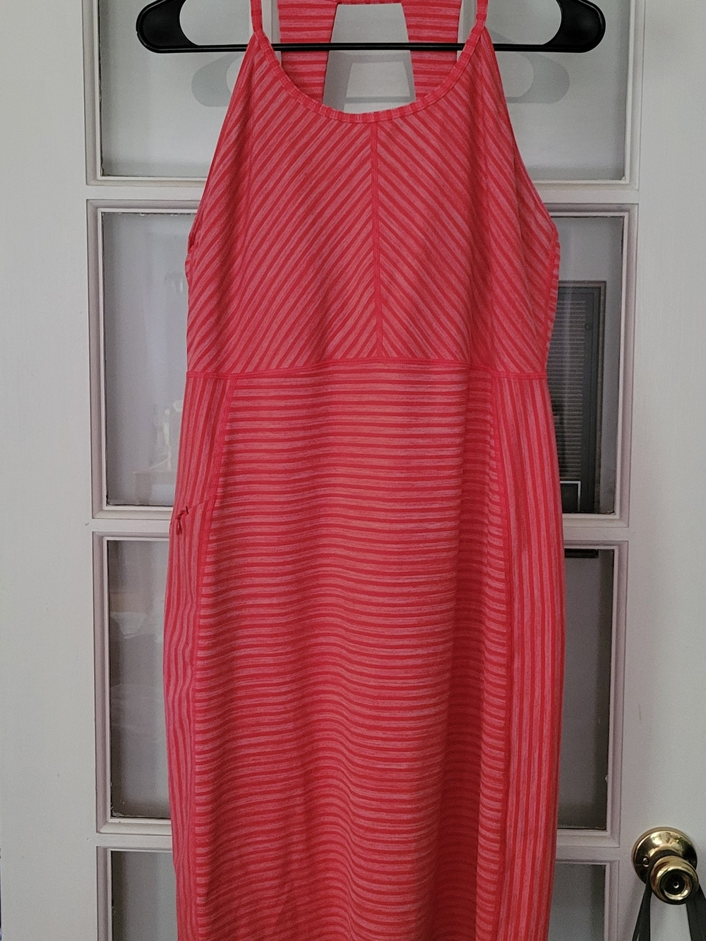 Title Nine Coral Pink Striped Midi Dress